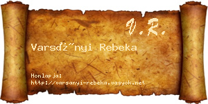 Varsányi Rebeka névjegykártya